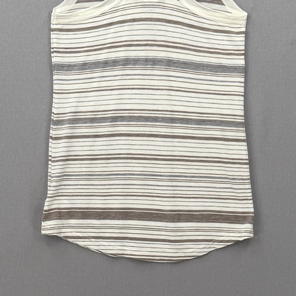 ENZA COSTA Striped Racerback Tank Top Women XS White Brown Gray Quiet Luxury NEW - Picture 8 of 14